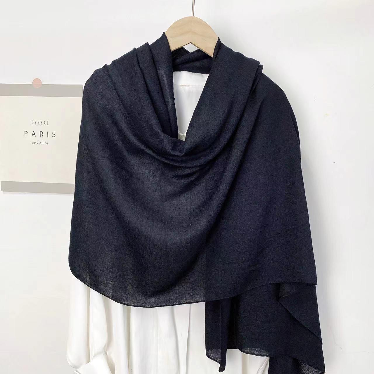 Monochrome Long Scarf – Warm Casual Shawl Wrap