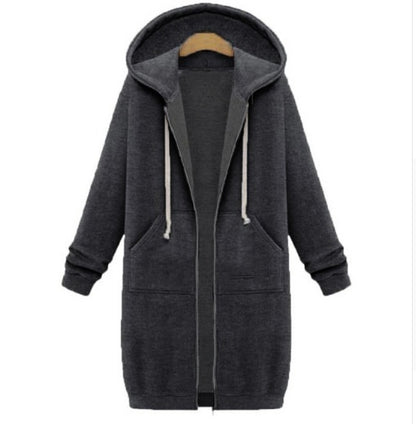 Hooded Long-Sleeved Winter Sweater Jacket – Cozy Modest Layer