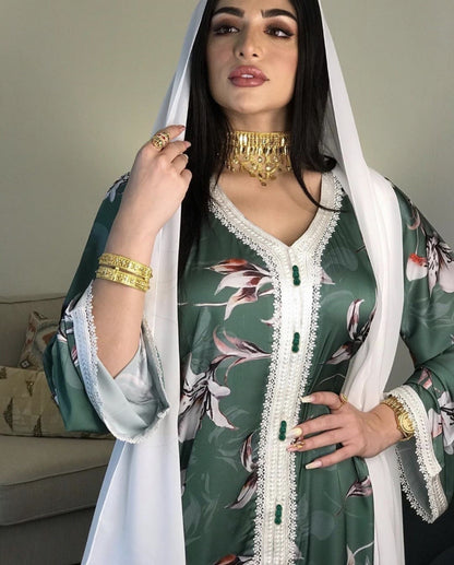 Chic Print Jilbab Maxi Dress – Curve-Friendly Modest Wear