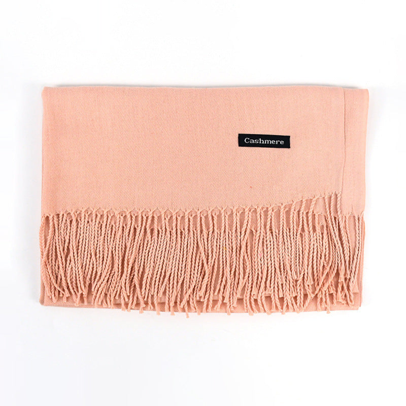 Solid Colour Tassel Scarf – Soft Wrap, Modest Chic