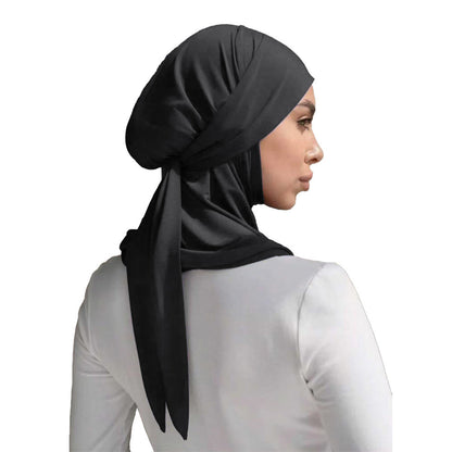 Convenient Strap Headscarf & Scarf Suit – Solid Colour