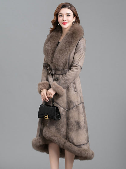 Elegant Real Fur Long Coat – Modest Luxury Layer