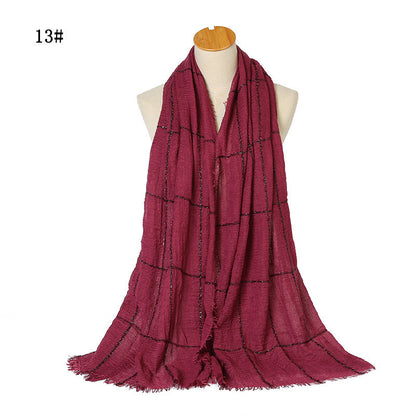 Sparkle Crinkle Cotton Turban Hijab – Sequins & Lace