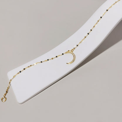 Moon Charm Gold Plated Anklet – Women’s Light Luxury