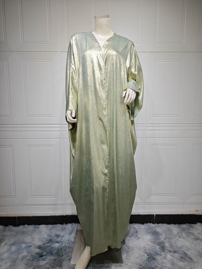 Bronzing Satin Robe Abaya – Modest Outerwear Elegance