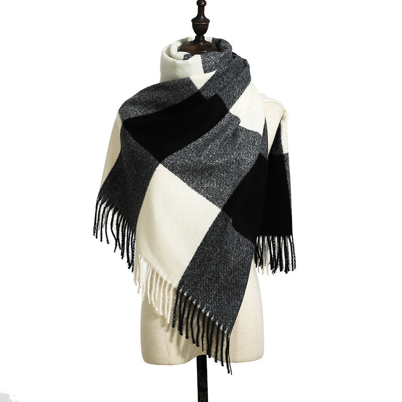 Cashmere Tassel Thickened Scarf – Warm & Elegant