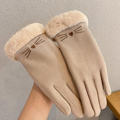 Fleece-Lined Suede Riding Gloves – Warm & Stylish