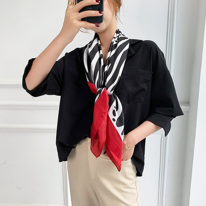 Luxury Printed Silk Hijab Scarf – Elegant & Versatile