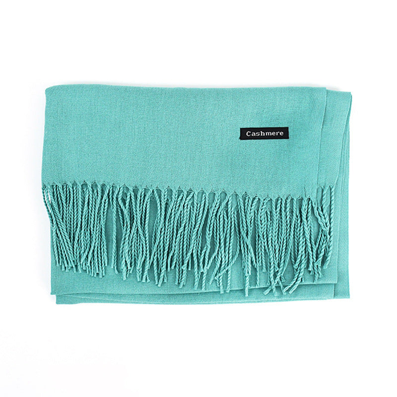 Solid Colour Tassel Scarf – Soft Wrap, Modest Chic