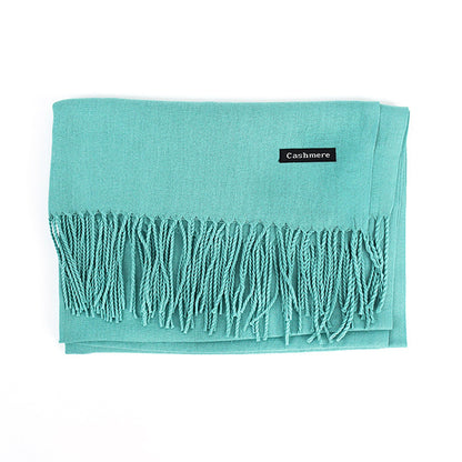 Solid Colour Tassel Scarf – Soft Wrap, Modest Chic