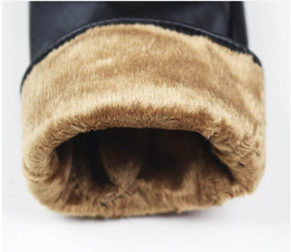 Women’s Thick Warm Leather Gloves – Winter Elegance