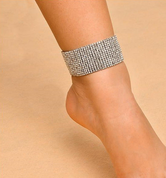 Square Diamond Anklet – Elegant Foot Accessory