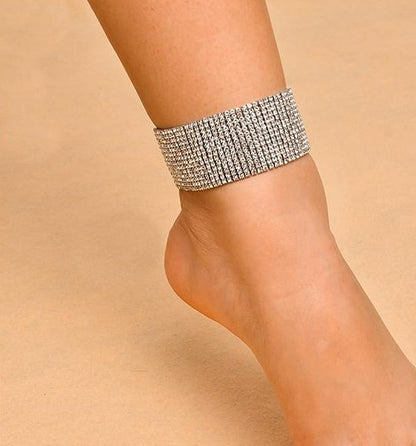 Square Diamond Anklet – Elegant Foot Accessory