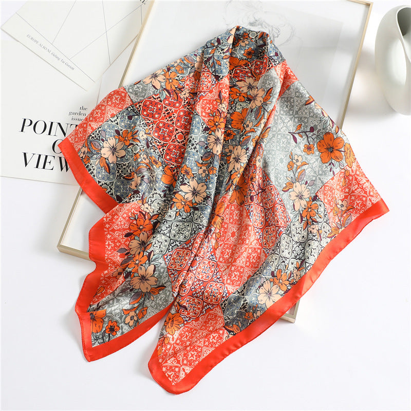 Luxury Printed Silk Hijab Scarf – Elegant & Versatile