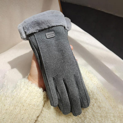Fleece-Lined Suede Riding Gloves – Warm & Stylish