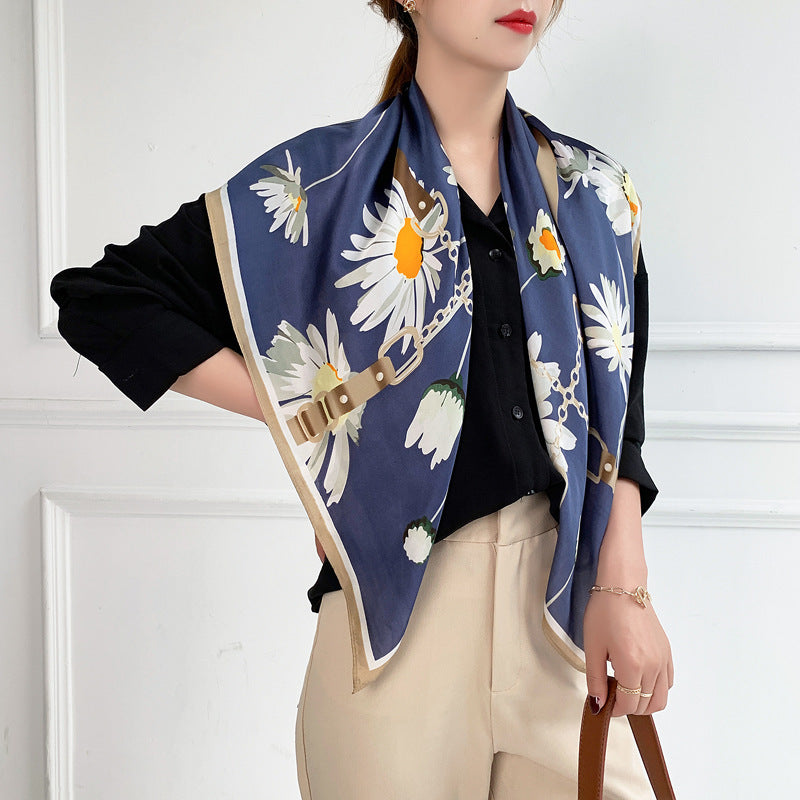 Luxury Printed Silk Hijab Scarf – Elegant & Versatile