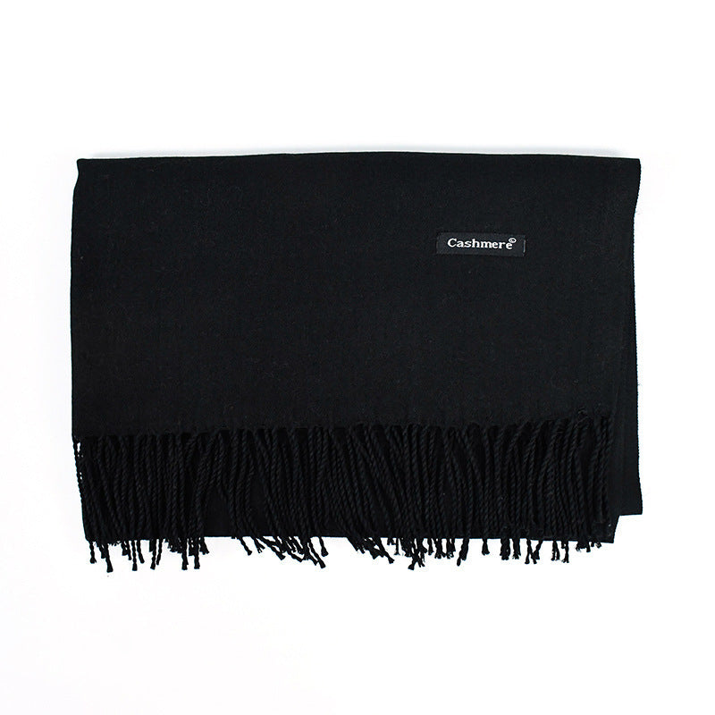 Solid Colour Tassel Scarf – Soft Wrap, Modest Chic