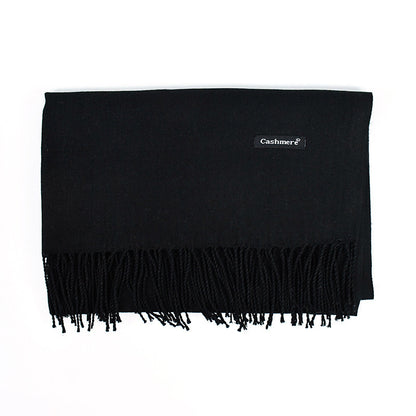 Solid Colour Tassel Scarf – Soft Wrap, Modest Chic