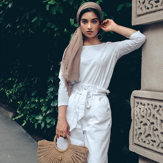 Bubble Plain Cotton Fringed Hijab Wrap – Modest & Soft