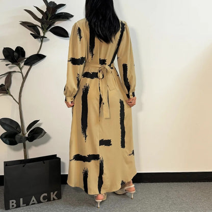 Muslim Elegant O-Neck Modest Dress – Graceful & Comfortable