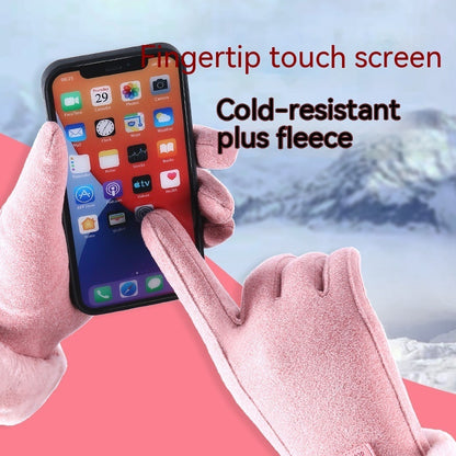 Fleece-Lined Suede Riding Gloves – Warm & Stylish