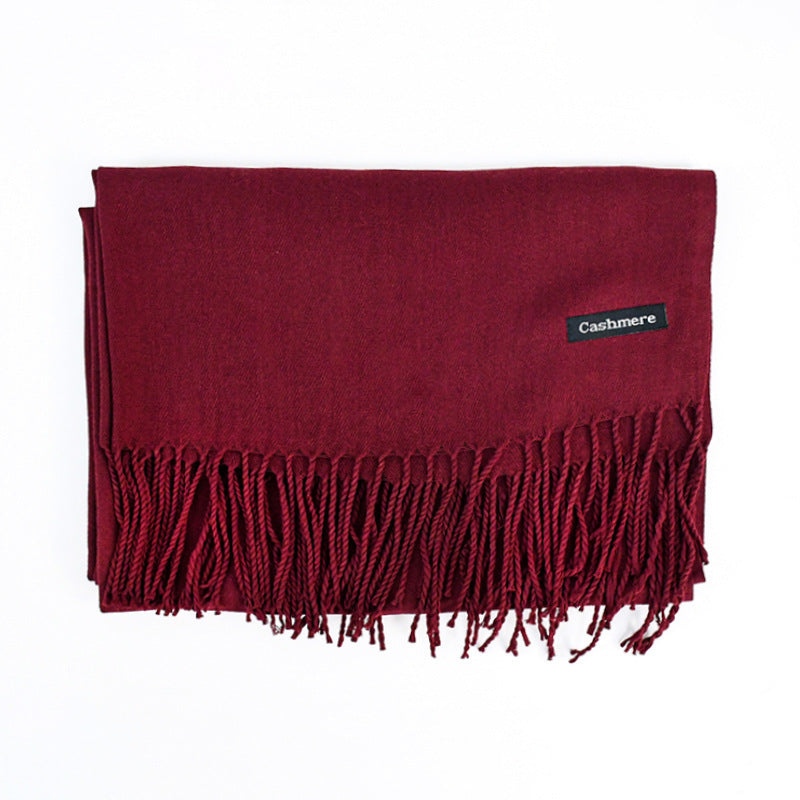Solid Colour Tassel Scarf – Soft Wrap, Modest Chic