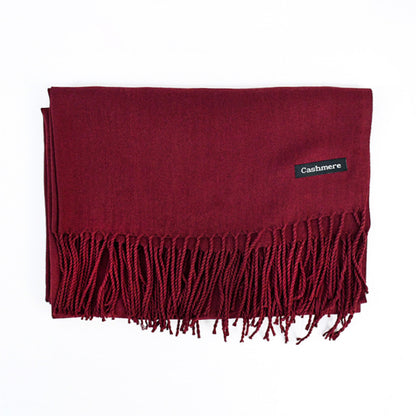 Solid Colour Tassel Scarf – Soft Wrap, Modest Chic
