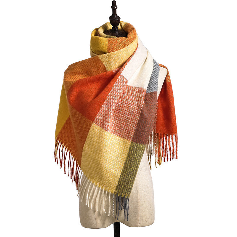 Cashmere Tassel Thickened Scarf – Warm & Elegant