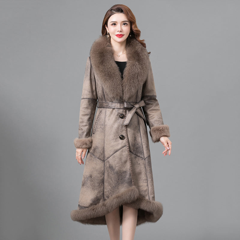 Elegant Real Fur Long Coat – Modest Luxury Layer