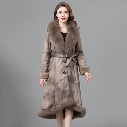 Elegant Real Fur Long Coat – Modest Luxury Layer