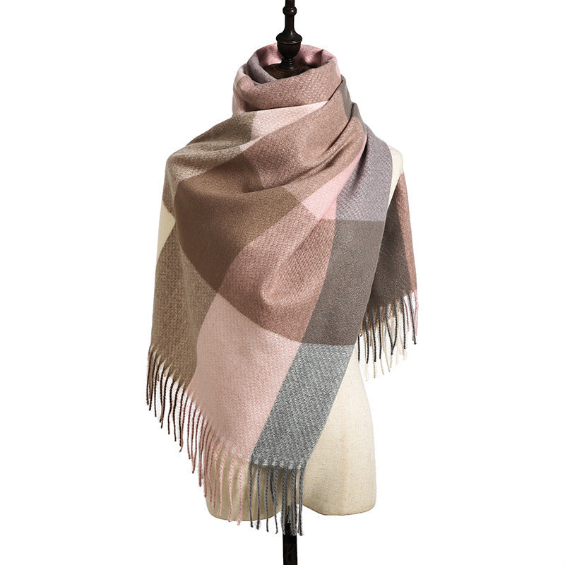 Cashmere Tassel Thickened Scarf – Warm & Elegant