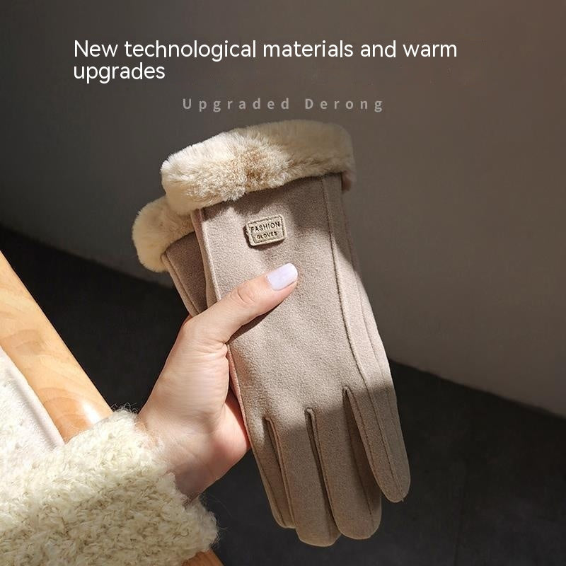 Fleece-Lined Suede Riding Gloves – Warm & Stylish
