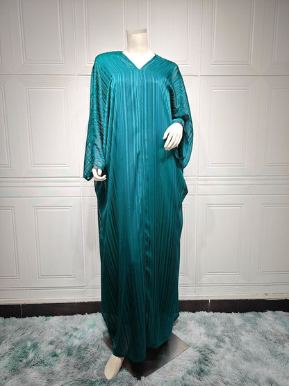 Shiny Figured Two-Piece Abaya Set – Modern Modest Elegance