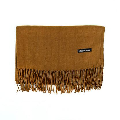 Solid Colour Tassel Scarf – Soft Wrap, Modest Chic