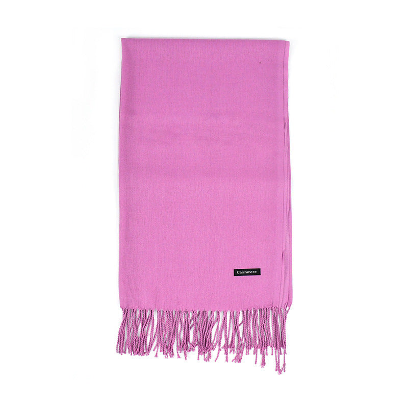 Solid Colour Tassel Scarf – Soft Wrap, Modest Chic