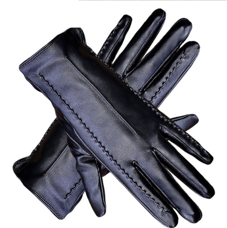 Women’s Thick Warm Leather Gloves – Winter Elegance