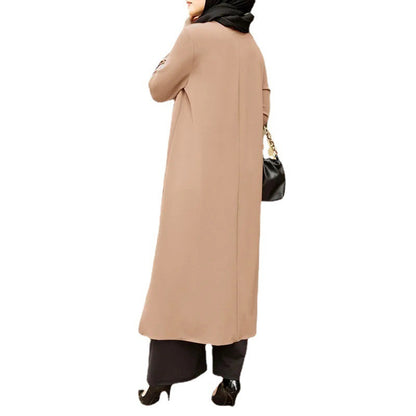 Elegant Pure-Colour Dubai Robe – Modest, Stylish & Slit Detail