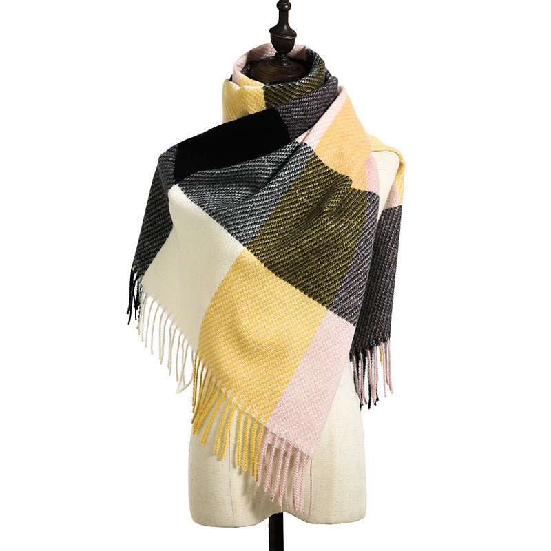 Cashmere Tassel Thickened Scarf – Warm & Elegant