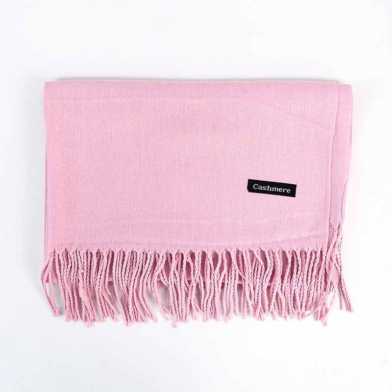 Solid Colour Tassel Scarf – Soft Wrap, Modest Chic
