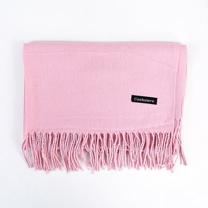 Solid Colour Tassel Scarf – Soft Wrap, Modest Chic