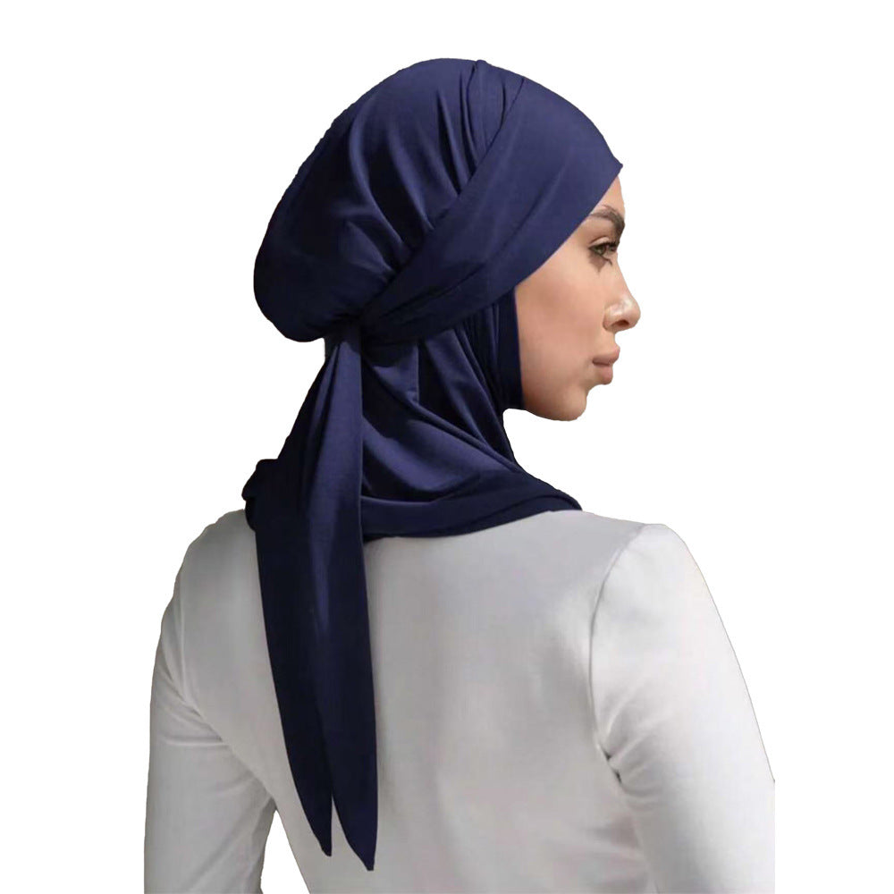 Convenient Strap Headscarf & Scarf Suit – Solid Colour