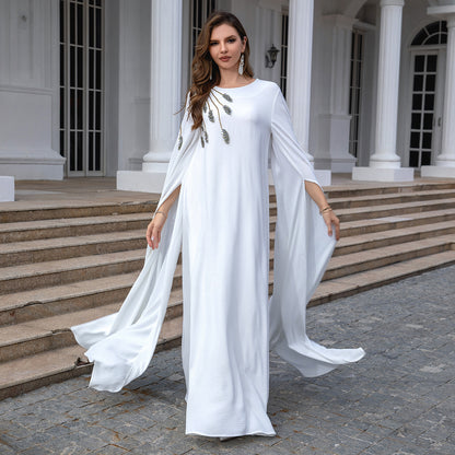 Embroidered Maxi Abaya Robe – Elegant Evening Modesty