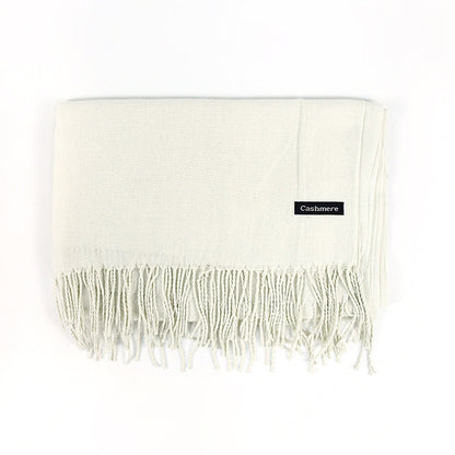 Solid Colour Tassel Scarf – Soft Wrap, Modest Chic