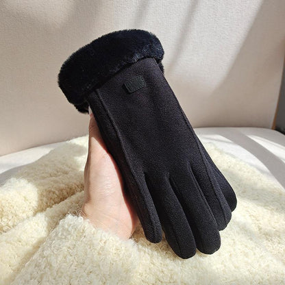 Fleece-Lined Suede Riding Gloves – Warm & Stylish