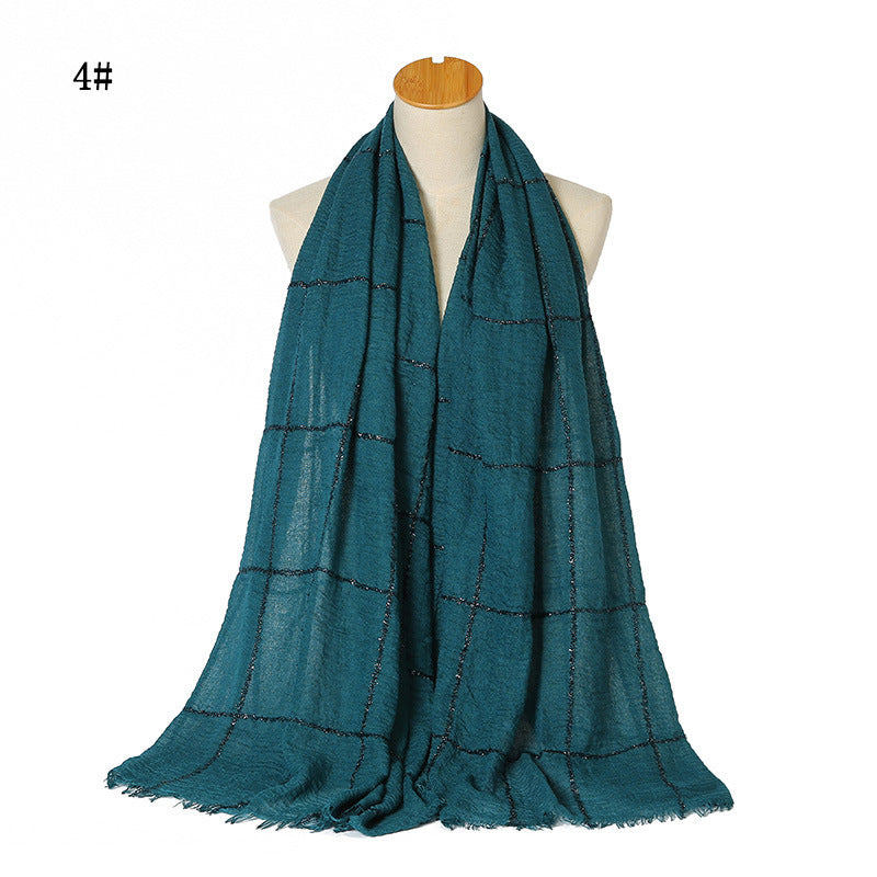 Sparkle Crinkle Cotton Turban Hijab – Sequins & Lace