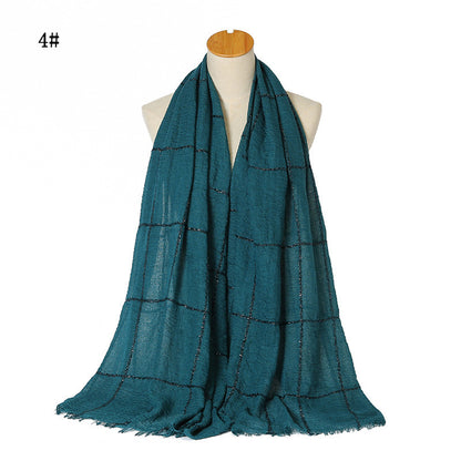 Sparkle Crinkle Cotton Turban Hijab – Sequins & Lace