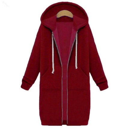 Hooded Long-Sleeved Winter Sweater Jacket – Cozy Modest Layer