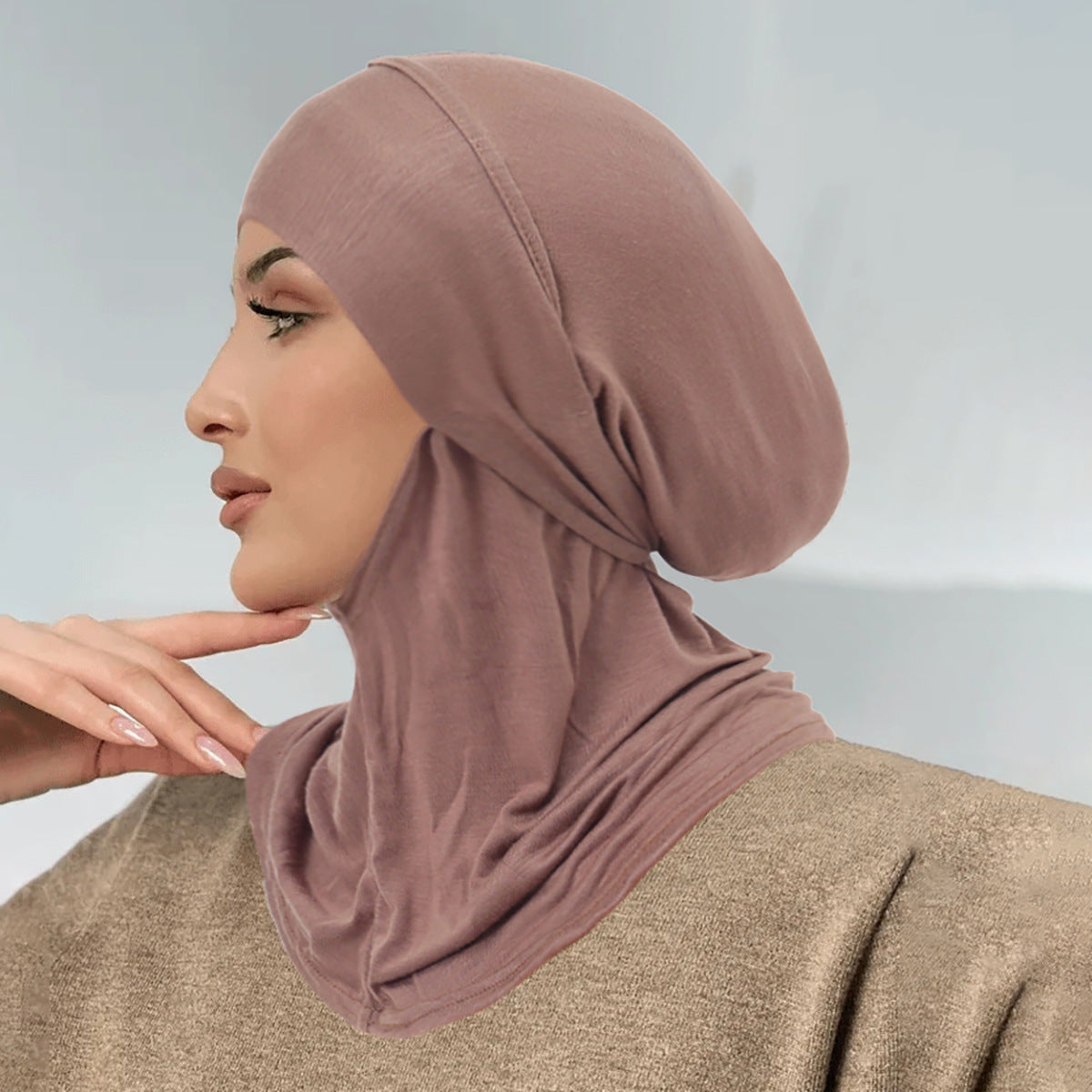 Solid-Colour Bandage Wrap Tam Hat – Soft Head-Covering
