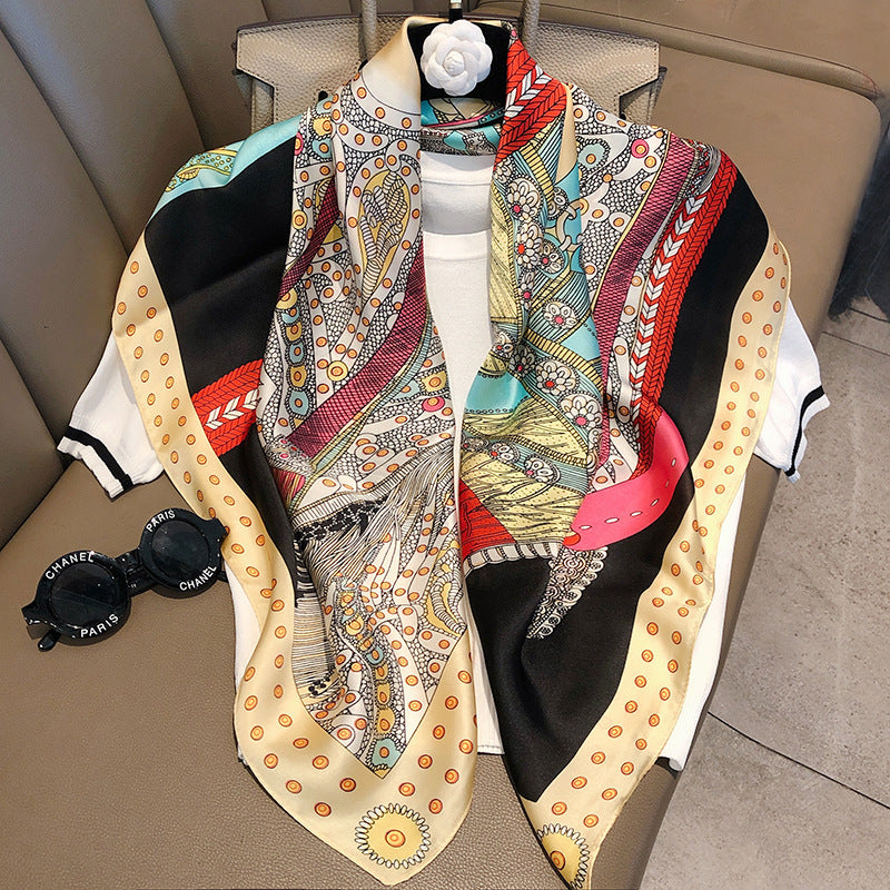 Luxury Printed Silk Hijab Scarf – Elegant & Versatile