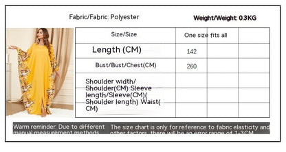 Elegant Bat-Sleeve Plus-Size Dress – Bold Yellow Modest Style